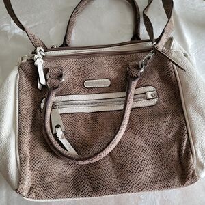 Dana Buchman Brown and Cream Crossbody Bag